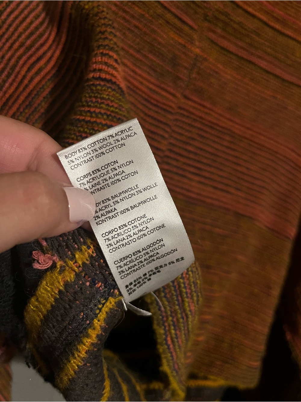 Free People Catch A Smile striped cropped sweater sunset colorway - Picture 5 of 5
